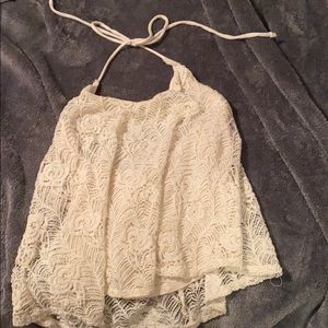 white lace tank top